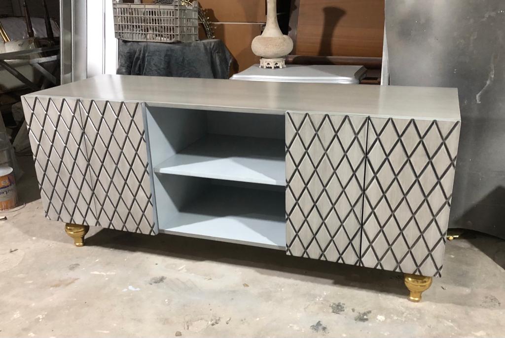 GRAY CNC TV CABINET