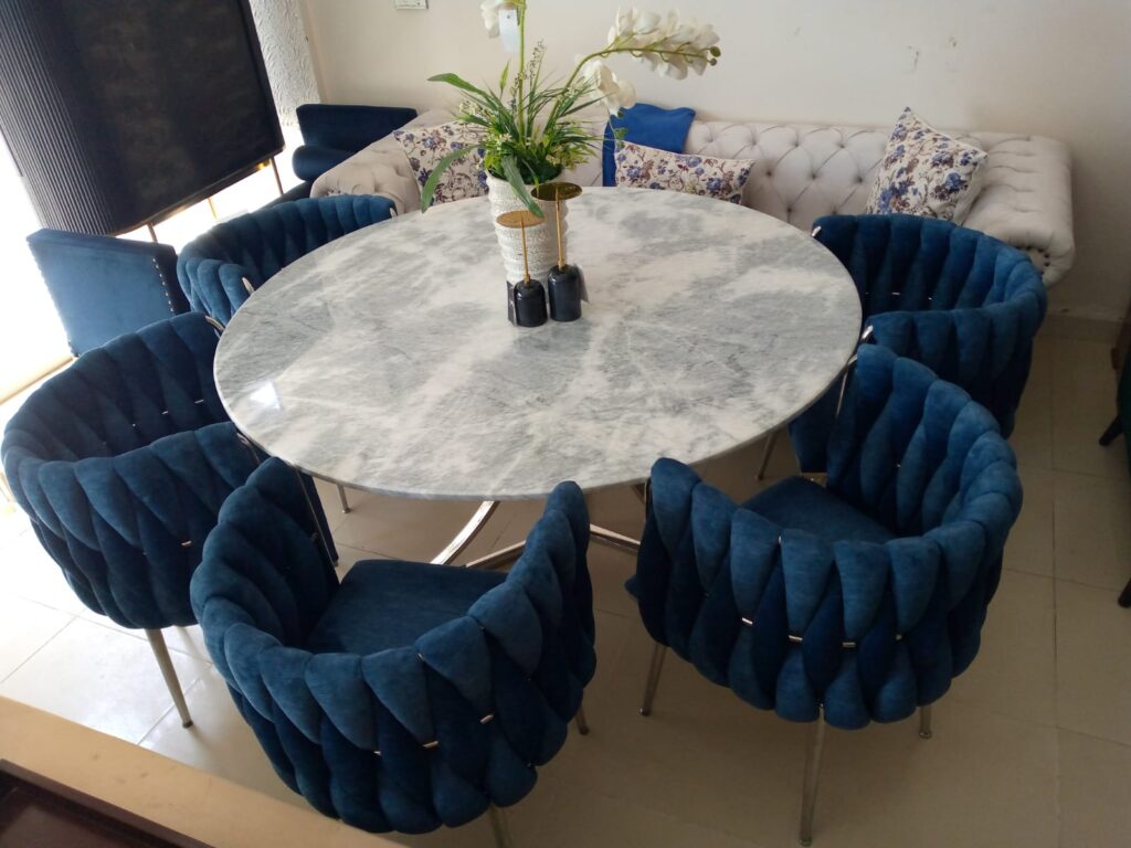 ELEGANT MARBLE TOP DINING SET