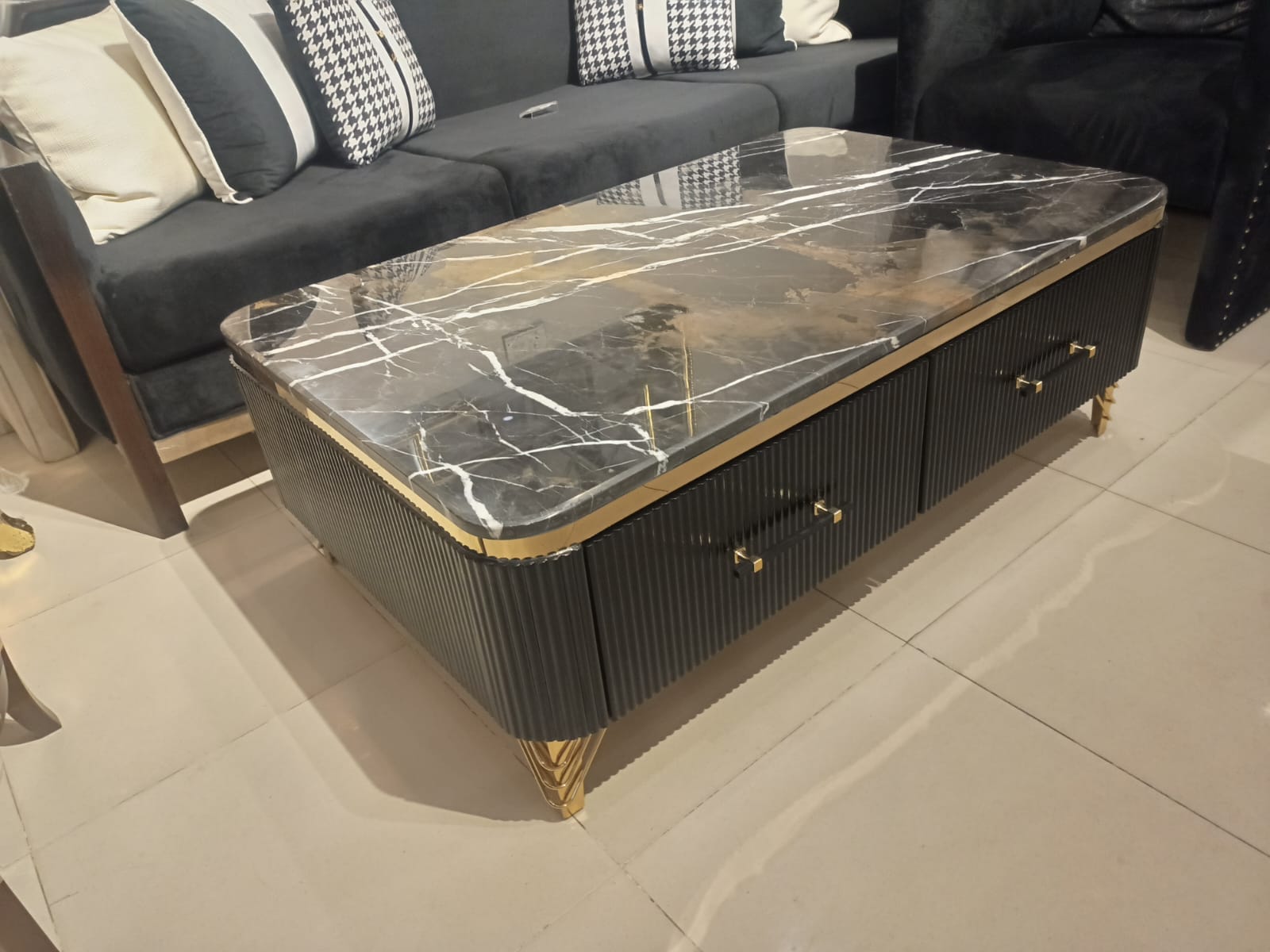 CNC MARBLE TOP CENTER TABLE - Image 2
