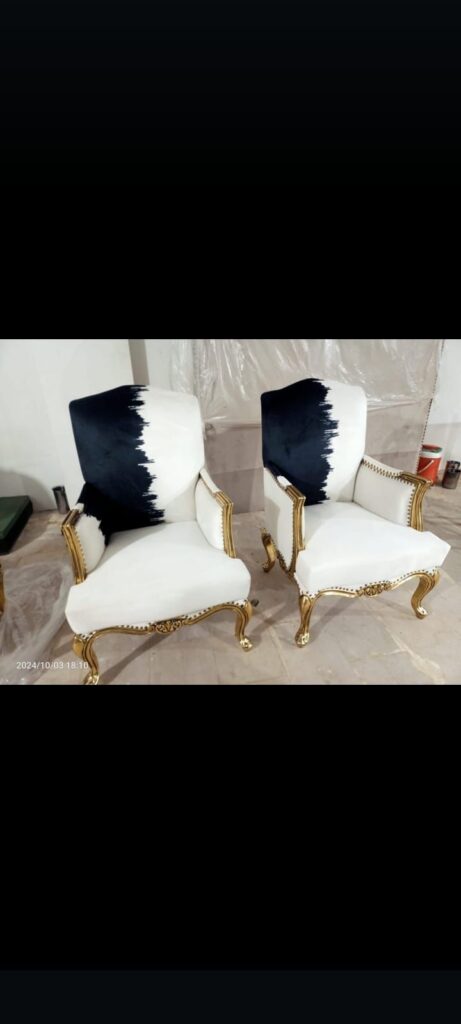 GILDED ABSTRACT ACCENT CHAIR