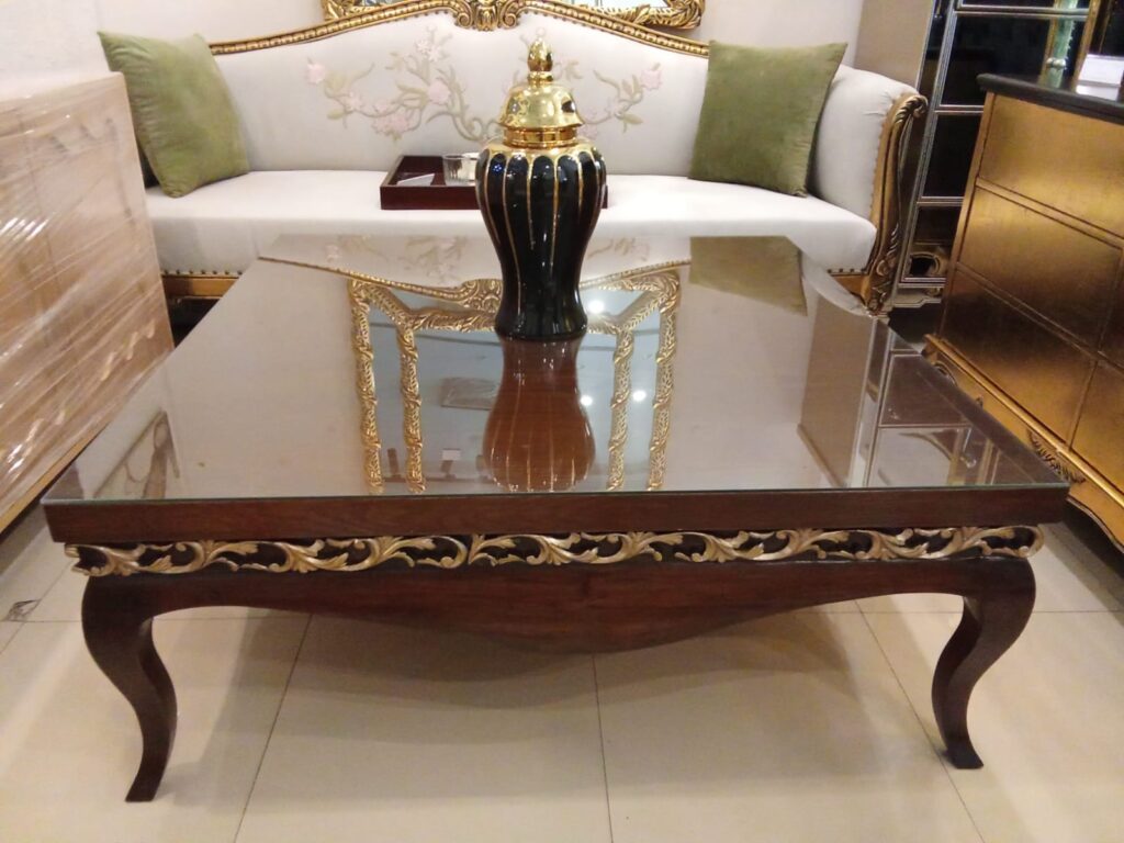 REGENCY GOLD TRIMMED COFFEE TABLE