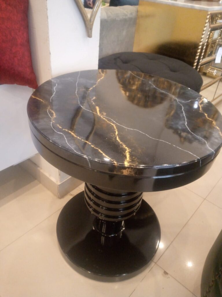 HAND PAINT MARBLE LIKE END TABLE
