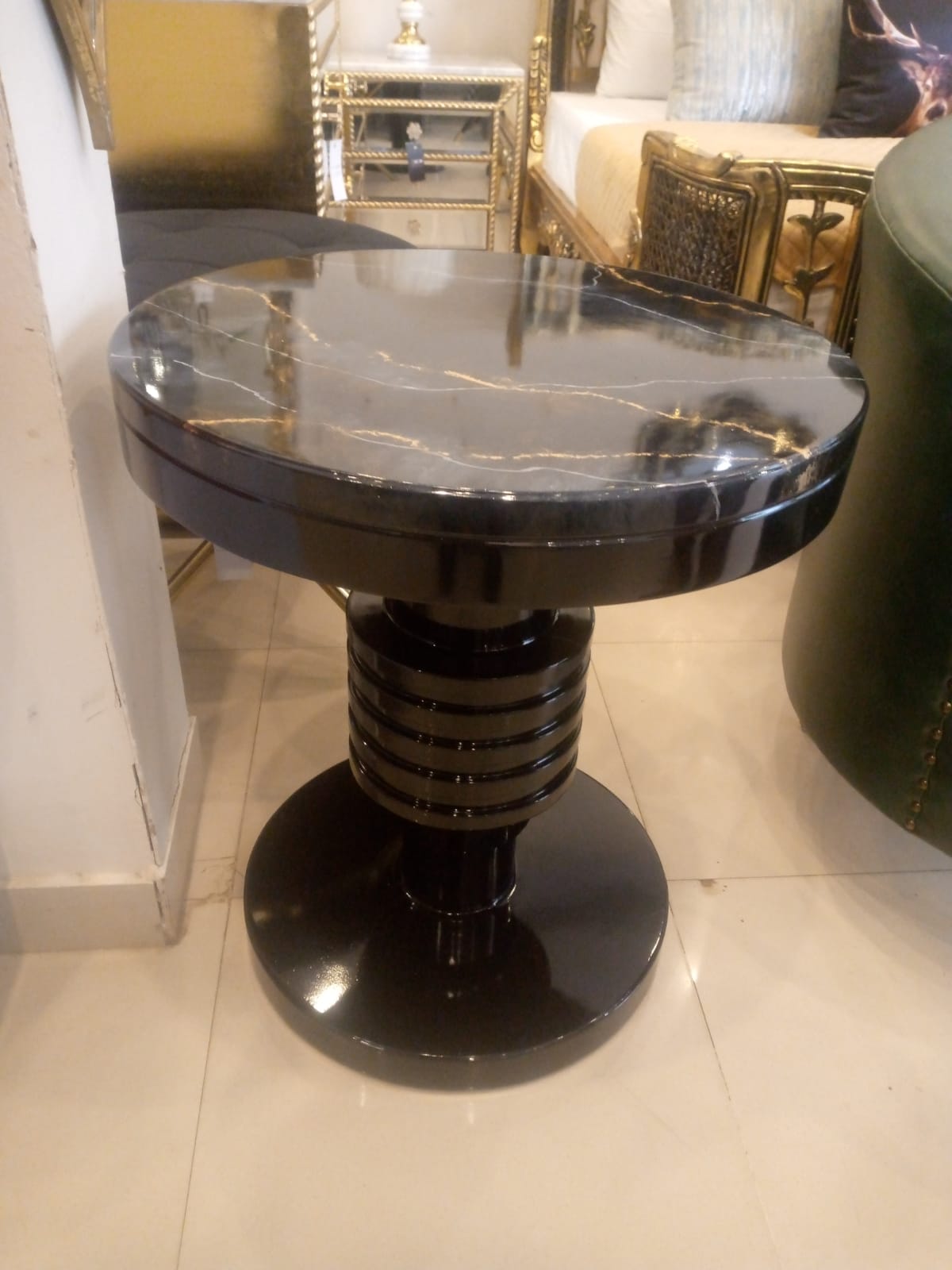 HAND PAINT MARBLE LIKE END TABLE - Image 2