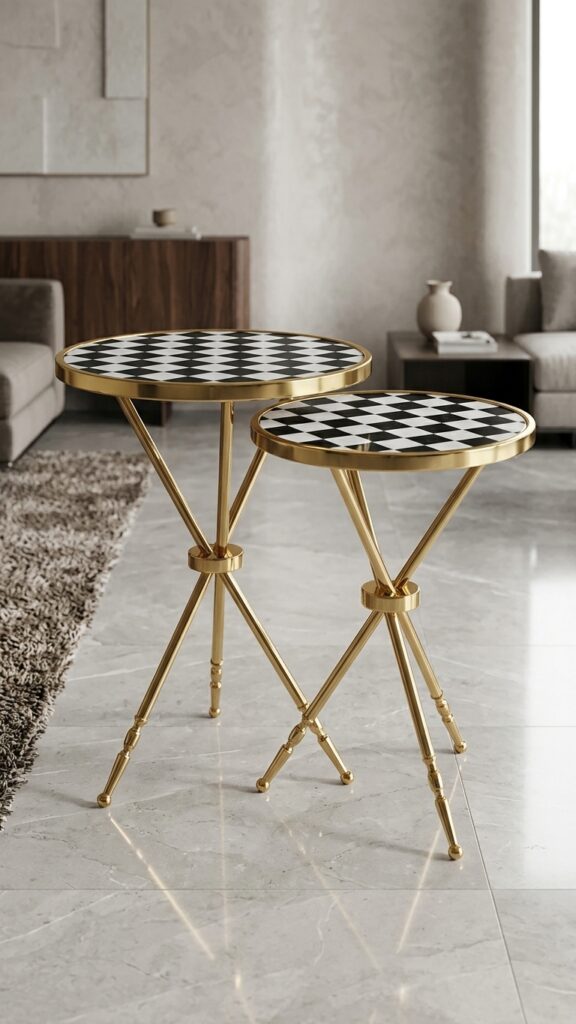 METAL END TABLE